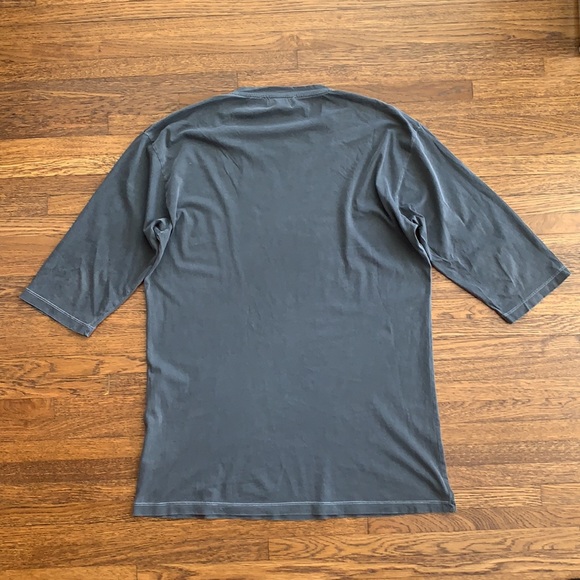 Men’s John Elliott Gray Cotton Jersey Elongated Baseball Short Sleeve Tee Shirt - Picture 4 of 4